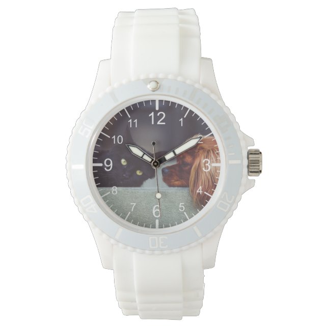 Relógio Crie sua própria foto personalizada (Frente)