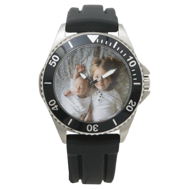 Relógio Crie sua própria foto personalizada (Frente)