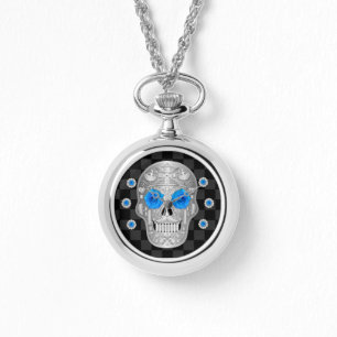 Relógio Crome Calavera (Rosa Azul)