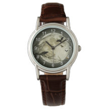 Crow & Bats Spooky Sobre Lua