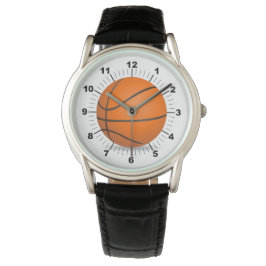 Relógio Crown Black Leather Watch, de basquete masculino