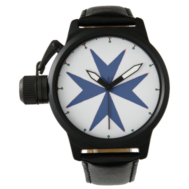 Relógio cruz de octógono BLUE CORSAIR STYLE (Frente)