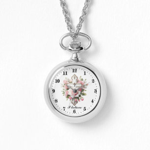 Relógio Cruzamento religioso bonito, acredito