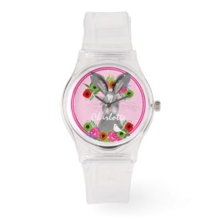 Relógio Curioso Coelho Branco Personalizado