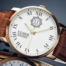 Relógio Custom Anniversary Engraved Name & Initials