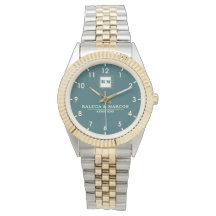 Custom couple names monogram green vintage