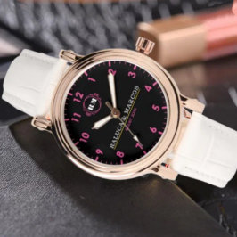 Relógio Custom Couple names monogram pink black