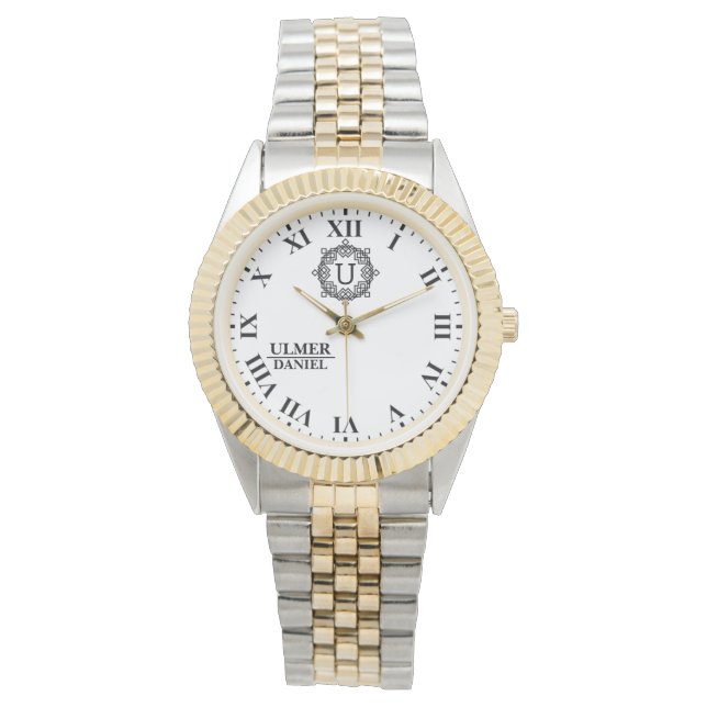 Relógio Custom Engraved Roman Numeral Leather Strap Person (Frente)