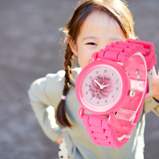 Relógio Custom Girls Name Pink Glitter Strap Kids Watch