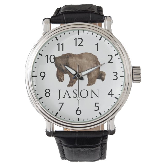 Relógio Custom Holiday Watch for Hunter Man | Bear Design (Frente)