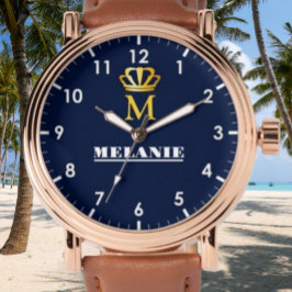 Relógio Custom Name Luxury Royal Elegant Monogran 