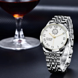 Relógio Custom Name Monogram for Weddings & Anniversaries