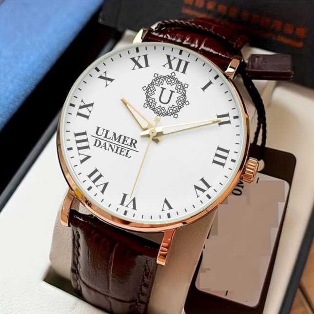 Relógio Custom Name Monogram for Weddings & Anniversaries (Criador carregado)