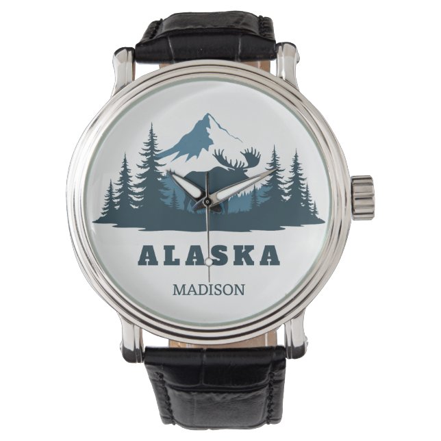 Relógio Custom Name & Text ALASKA (Frente)