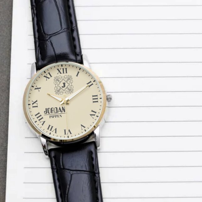 Relógio  Custom Name Timeless Personalized Initials Elegan (Criador carregado)