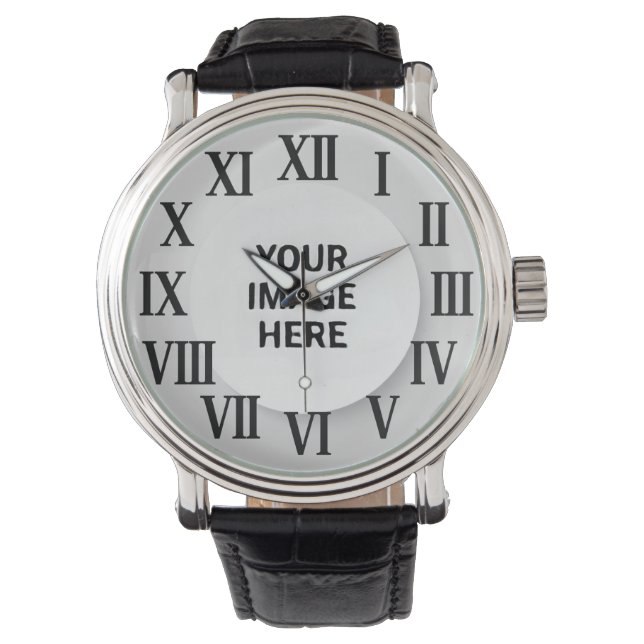 Relógio Custom Photo & Name Engraved Wristwatch  (Frente)