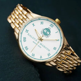 Relógio Custom Wedding Keepsake Monogram Names & Initials