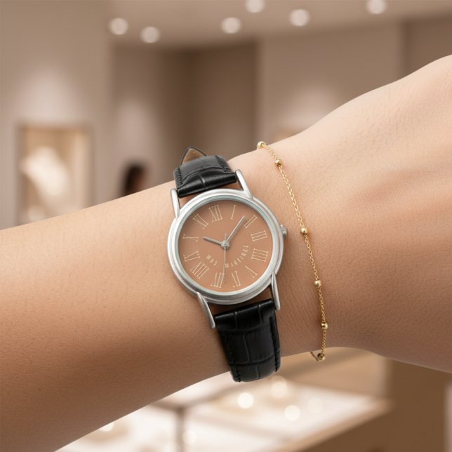 Relógio Custom Wedding Watch Gift for Husband or Wife (Custom Hubby and Wifey Present for Newlyweds, His and Hers Personalized Bride and groom gift)