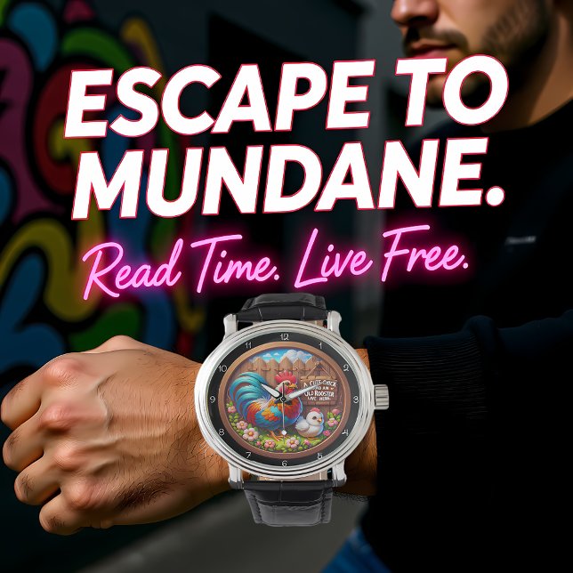 Relógio Cute Chick and Old Rooster. (Criador carregado)