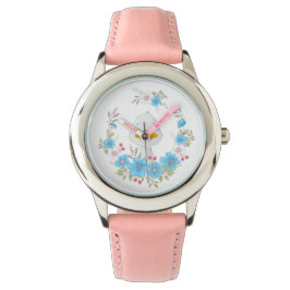 Relógio Cute Duckin In Flower Wreath