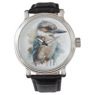 Relógio Cute Kookaburra em uma ramificação