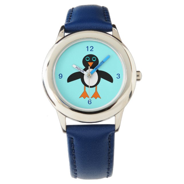 Relógio Cute Penguin Kids Watch com números (Frente)