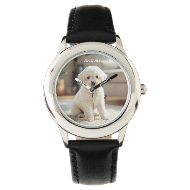 Relógio Cute Poodle Personalizada Kid's Watch (Frente)