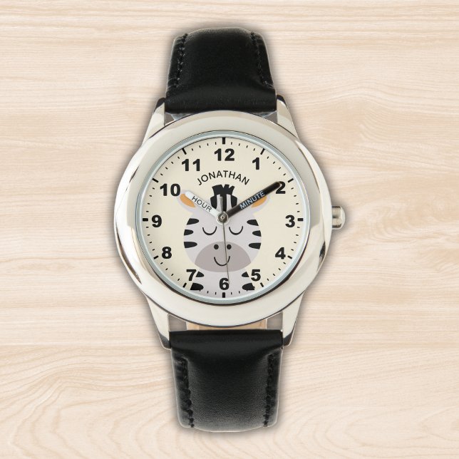 Relógio Cute smiling zebra for Boy (Criador carregado)