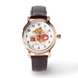 Relógio Cute tricô amantes urso Watch