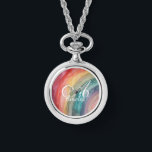 Relógio Cute Watercolor Personalized Rainbow Necklace<br><div class="desc">Brighten your look with these cute watercolor rainbow necklace,  featuring a soft,  hand-painted design. Personalize them with your name or monogram for a playful and stylish accessory that’s uniquely yours. A perfect gift for kids,  teens,  or anyone who loves color and custom flair!</div>