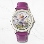Relógio Cute Watercolor Woodland Fairy Butterfly Floral<br><div class="desc">Cute Watercolor Woodland Fairy Butterfly Floral Kids Girly eWatch Watches features a cute woodland fairy with butterflies and flowers. Created by Evco Studio www.zazzle.com/store/evcostudio</div>