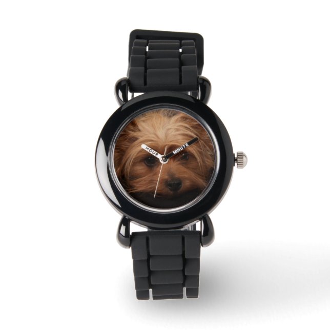 Relógio Cute Yorkie Glitter Watch (Frente)