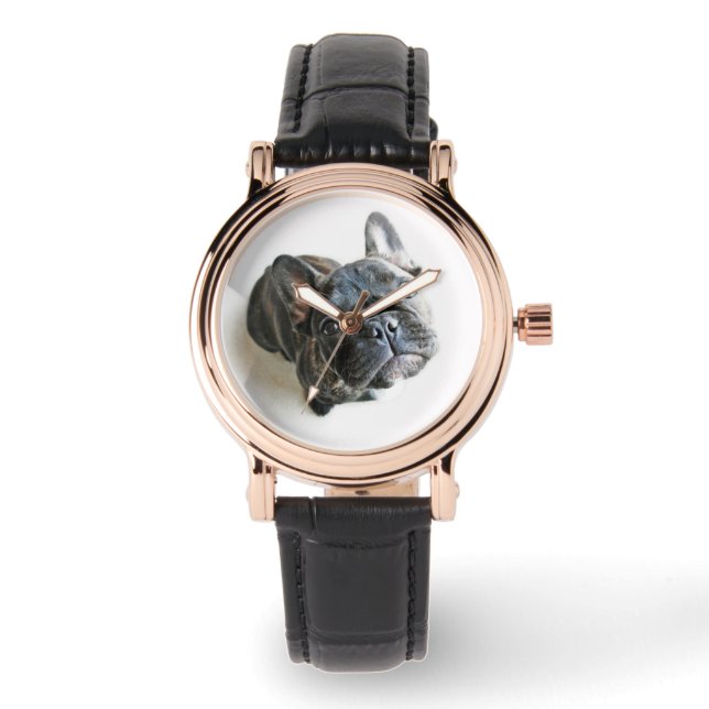 Relógio Cutest Baby Animals | French Bulldog Look Up (Frente)