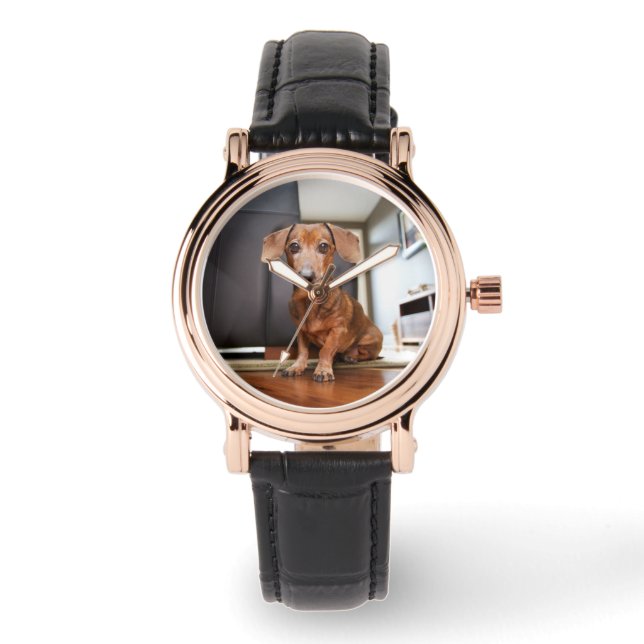 Relógio Cutest Baby Animals | Mini Dachshund Puppy (Frente)