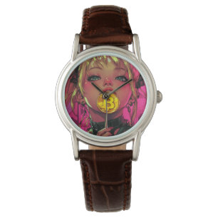 Relógio Cyberpunk Bitmoney Waifu Crypto Anime Watch