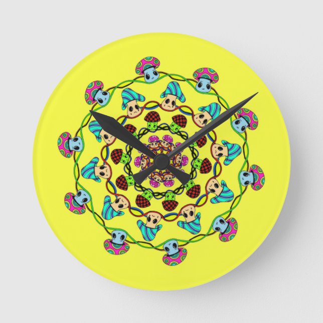 relógio da parede de cogumelos (Frente)