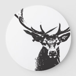 Relógio da parede do veado preto