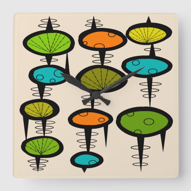 Relógio da Parede Espacial do Século médio (Frente)