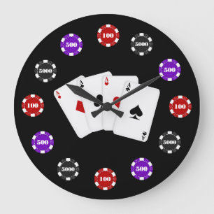 Relógio da sala de Poker Chip Game
