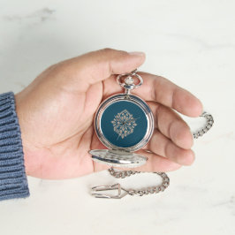 Relógio Damask Ambience Midnight Green & Beige