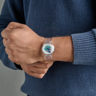 Relógio Dark Elegance Wristwatch – Blue Bloom Requiem