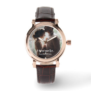 Relógio Data do Casamento com Citação e Foto do Casal
