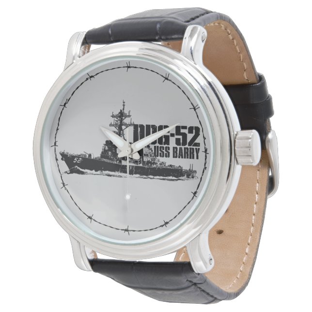 Relógio DDG-52 Barry Black Vintage Leather (Angular)