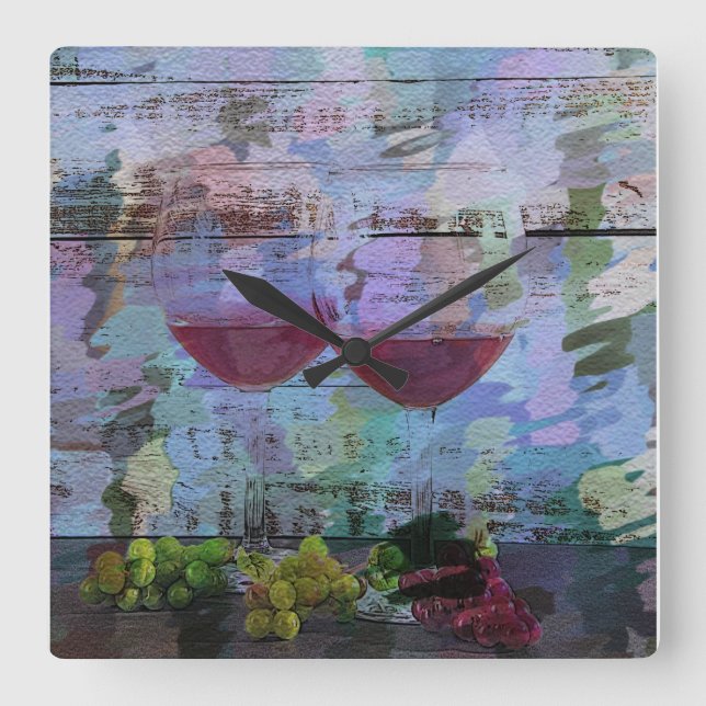 Relógio de Artes Digitais Impressões do Vinho (Frente)