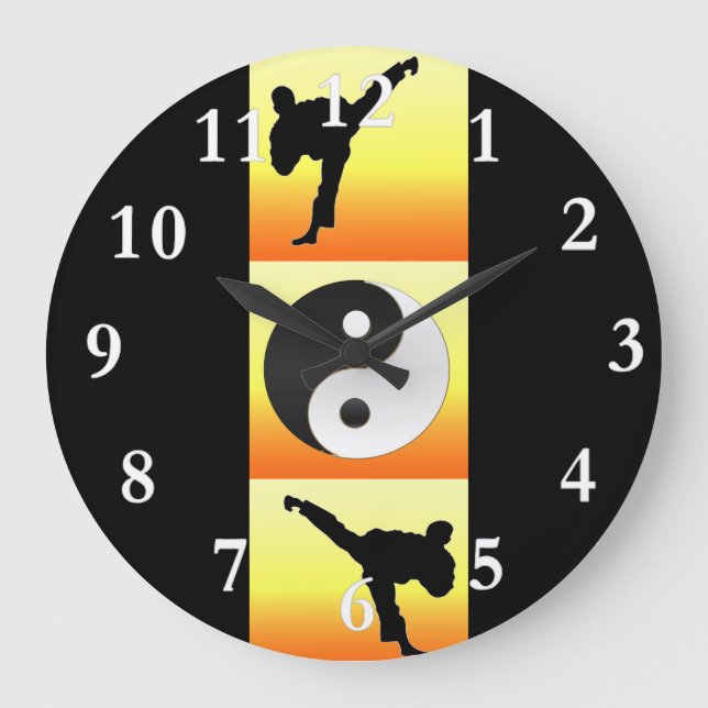 Relógio de Artes Marciais Yin Yang (Frente)
