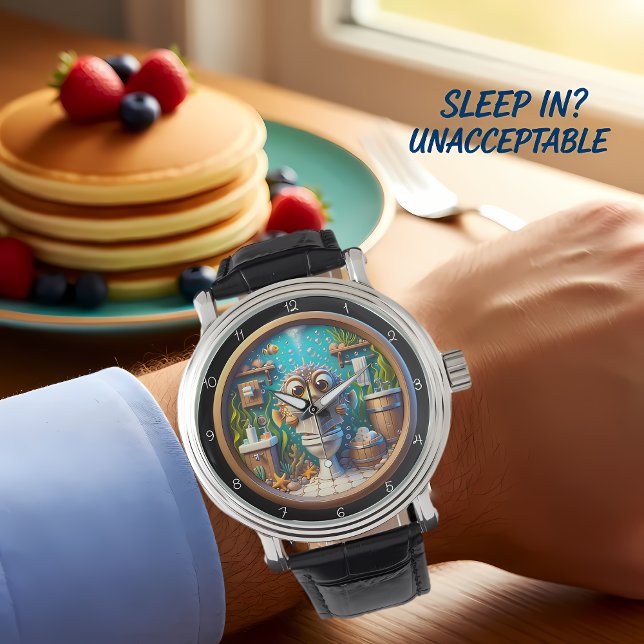 Relógio de Banheiras de Peixe-Pufe Humorístico (Criador carregado)