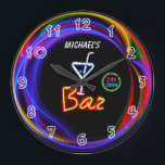 Relógio de Bar Personalizado da Casa Privada Neon<br><div class="desc">Personalizável para suas especificações.</div>