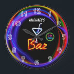 Relógio de Bar Personalizado da Casa Privada Neon<br><div class="desc">Personalizável para suas especificações.</div>