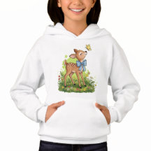 Relógio de Bolso Dourado com Bambi e Borboleta Cap