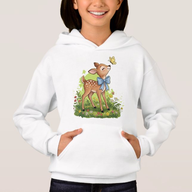 Relógio de Bolso Dourado com Bambi e Borboleta Cap (Frente)
